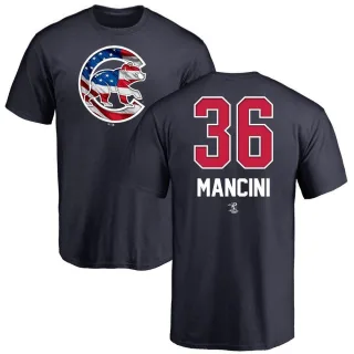 Men's Chicago Cubs Trey Mancini Navy Name and Number Banner Wave T-Shirt