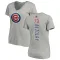 Women's Chicago Cubs Adbert Alzolay Ash Backer Slim Fit T-Shirt