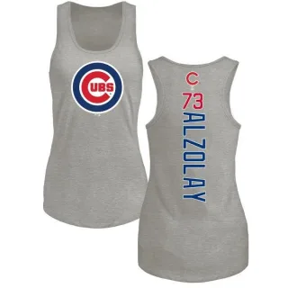 Women's Chicago Cubs Adbert Alzolay Ash Backer Tank Top