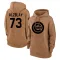 Women's Chicago Cubs Adbert Alzolay Brown 2023 Salute to Service Pullover Hoodie