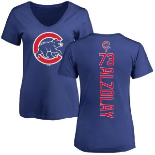 Women's Chicago Cubs Adbert Alzolay Royal Backer Slim Fit T-Shirt