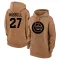 Women's Chicago Cubs Addison Russell Brown 2023 Salute to Service Pullover Hoodie