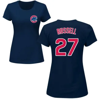 Women's Chicago Cubs Addison Russell Navy Roster T-Shirt