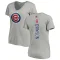 Women's Chicago Cubs Andre Dawson Ash Backer Slim Fit T-Shirt