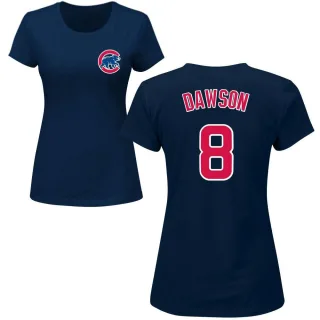 Women's Chicago Cubs Andre Dawson Navy Roster T-Shirt