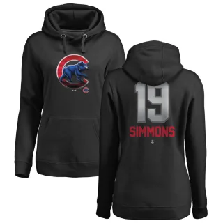 Women's Chicago Cubs Andrelton Simmons Black Branded Midnight Mascot Pullover Hoodie -