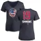 Women's Chicago Cubs Andrelton Simmons Navy Name and Number Banner Wave V-Neck T-Shirt