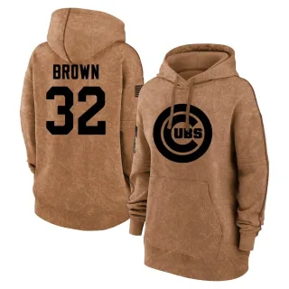 Women's Chicago Cubs Ben Brown Brown 2023 Salute to Service Pullover Hoodie