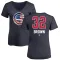 Women's Chicago Cubs Ben Brown Brown Name and Number Banner Wave V-Neck T-Shirt Navy