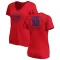 Women's Chicago Cubs Ben Brown Red RBI Slim Fit V-Neck T-Shirt