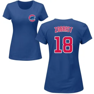 Women's Chicago Cubs Ben Zobrist Royal Roster T-Shirt