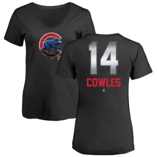 Women's Chicago Cubs Benjamin Cowles Black Midnight Mascot V-Neck T-Shirt