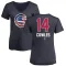 Women's Chicago Cubs Benjamin Cowles Navy Name and Number Banner Wave V-Neck T-Shirt