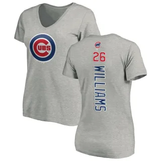 Women's Chicago Cubs Billy Williams Ash Backer Slim Fit T-Shirt