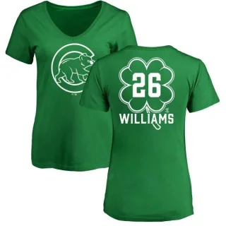 Women's Chicago Cubs Billy Williams Green Dubliner V-Neck T-Shirt Kelly