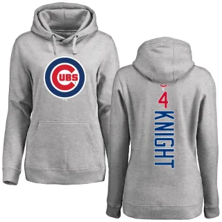 Women's Chicago Cubs Caleb Knight Ash Backer Pullover Hoodie