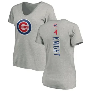 Women's Chicago Cubs Caleb Knight Ash Backer Slim Fit T-Shirt