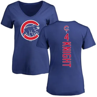 Women's Chicago Cubs Caleb Knight Royal Backer Slim Fit T-Shirt