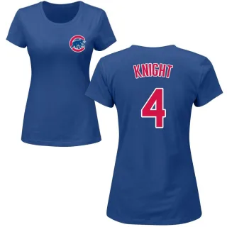 Women's Chicago Cubs Caleb Knight Royal Roster T-Shirt