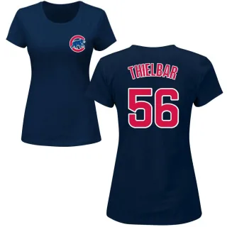 Women's Chicago Cubs Caleb Thielbar Navy Roster T-Shirt