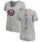 Women's Chicago Cubs Carlos Zambrano Ash Backer Slim Fit T-Shirt