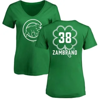 Women's Chicago Cubs Carlos Zambrano Green Dubliner V-Neck T-Shirt Kelly