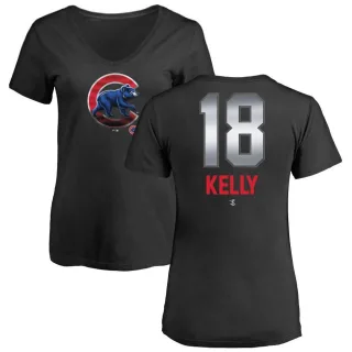 Women's Chicago Cubs Carson Kelly Black Midnight Mascot V-Neck T-Shirt