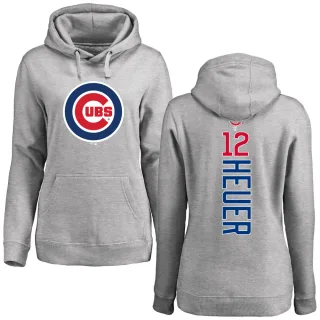 Women's Chicago Cubs Codi Heuer Ash Backer Pullover Hoodie