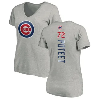 Women's Chicago Cubs Cody Poteet Ash Backer Slim Fit T-Shirt