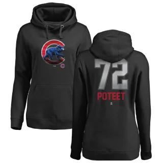 Women's Chicago Cubs Cody Poteet Black Branded Midnight Mascot Pullover Hoodie -