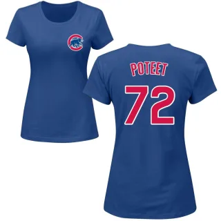 Women's Chicago Cubs Cody Poteet Royal Roster T-Shirt