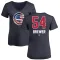 Women's Chicago Cubs Colten Brewer Navy Name and Number Banner Wave V-Neck T-Shirt