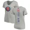 Women's Chicago Cubs Custom Ash Backer Slim Fit T-Shirt