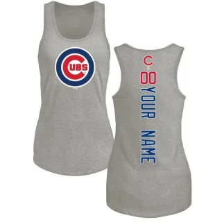 Women's Chicago Cubs Custom Ash Backer Tank Top