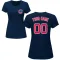 Women's Chicago Cubs Custom Navy Roster T-Shirt