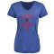 Women's Chicago Cubs Custom Royal Base Runner T-Shirt