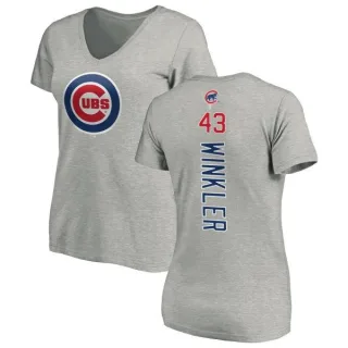 Women's Chicago Cubs Dan Winkler Ash Backer Slim Fit T-Shirt