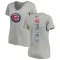 Women's Chicago Cubs Daniel Palencia Ash Backer Slim Fit T-Shirt