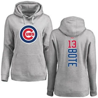 Women's Chicago Cubs David Bote Ash Backer Pullover Hoodie