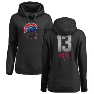 Women's Chicago Cubs David Bote Black Branded Midnight Mascot Pullover Hoodie -