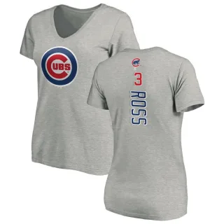 Women's Chicago Cubs David Ross Ash Backer Slim Fit T-Shirt