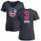 Women's Chicago Cubs David Ross Navy Name and Number Banner Wave V-Neck T-Shirt