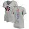 Women's Chicago Cubs Dennis Eckersley Ash Backer Slim Fit T-Shirt