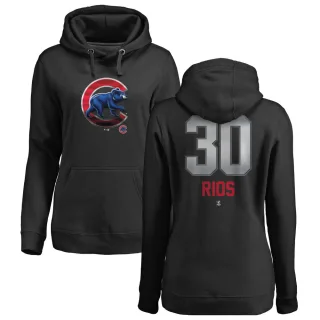 Women's Chicago Cubs Edwin Rios Black Branded Midnight Mascot Pullover Hoodie -