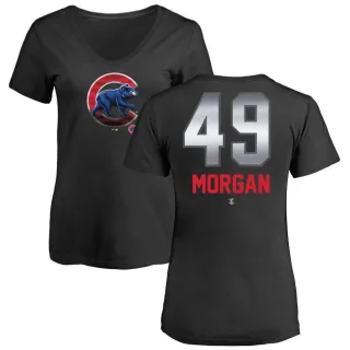 Women's Chicago Cubs Eli Morgan Black Midnight Mascot V-Neck T-Shirt