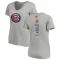 Women's Chicago Cubs Ernie Banks Ash Backer Slim Fit T-Shirt