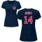 Women's Chicago Cubs Ernie Banks Navy Roster T-Shirt