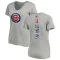 Women's Chicago Cubs Fergie Jenkins Ash Backer Slim Fit T-Shirt