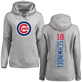 Women's Chicago Cubs Frank Schwindel Ash Backer Pullover Hoodie