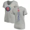 Women's Chicago Cubs Frank Schwindel Ash Backer Slim Fit T-Shirt